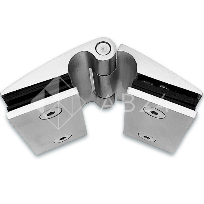 Петля Европа FDP-115 стекло-стекло 180° без крышек, нержавейка/матовый