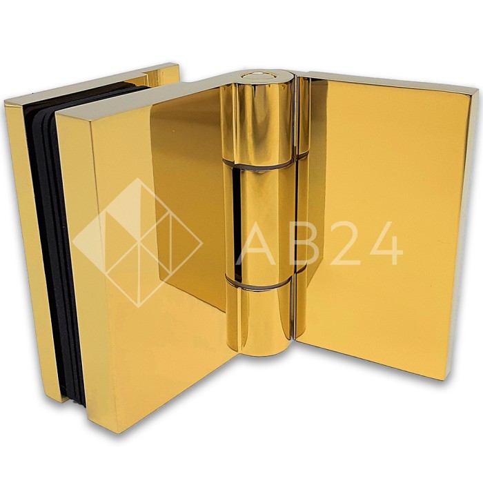 Петля Майя FDP-172 стена-стекло, открывание 90° внутрь, латунь/золото