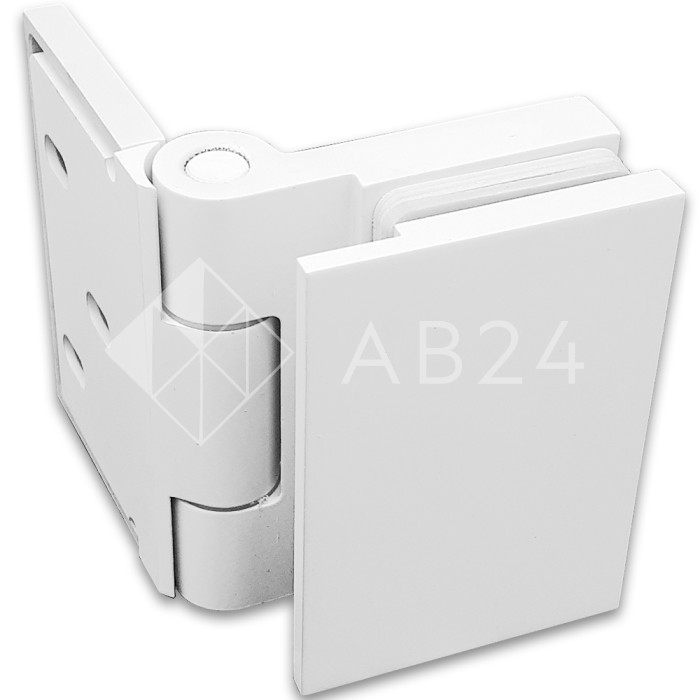 Петля Майя FDP-172 стена-стекло, открывание 90° внутрь, латунь/белый