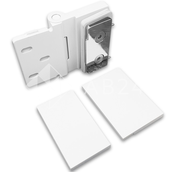 Петля Майя FDP-172 стена-стекло, открывание 90° внутрь, латунь/белый