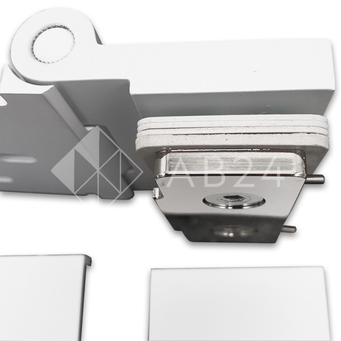 Петля Майя FDP-172 стена-стекло, открывание 90° внутрь, латунь/белый