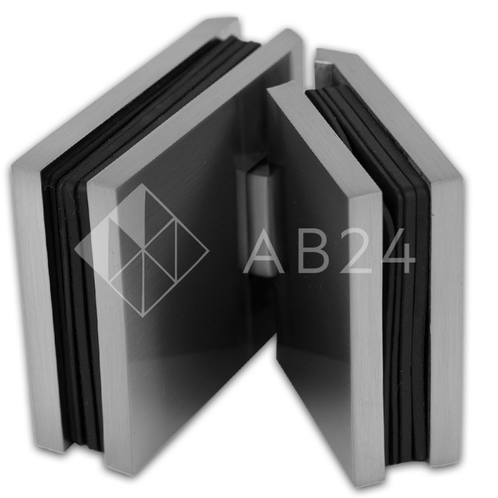 Петля Аврора FDP-185 стекло-стекло 135° с крышками, латунь/матовый