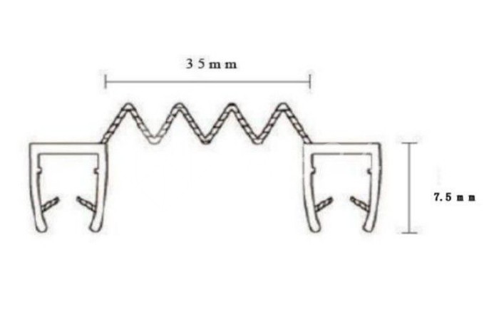 Уплотнитель ПРЕМИУМ гармошка прозрачный 2.5 м под стекло 8 мм FDPP-410.8