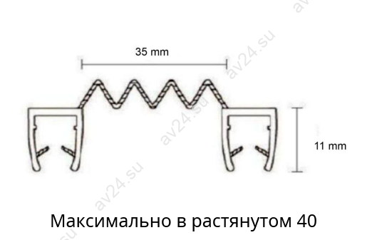 Уплотнитель ПРЕМИУМ гармошка прозрачный 2.5 м под стекло 8 мм FDPP-410.8