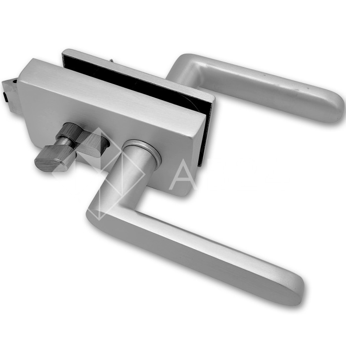 Замок FMZ-33.1 для межкомнатной двери из стекла, с притвором ключ/защелка, алюминий/анодированный