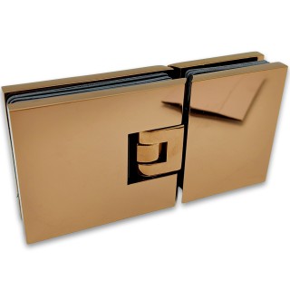 Петля Аврора FDP-181 стекло-стекло 180° с крышками, латунь/розовое золото