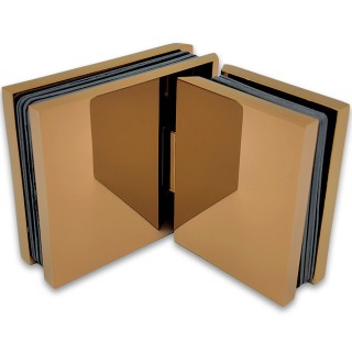 Петля Аврора FDP-181 стекло-стекло 180° с крышками, латунь/розовое золото