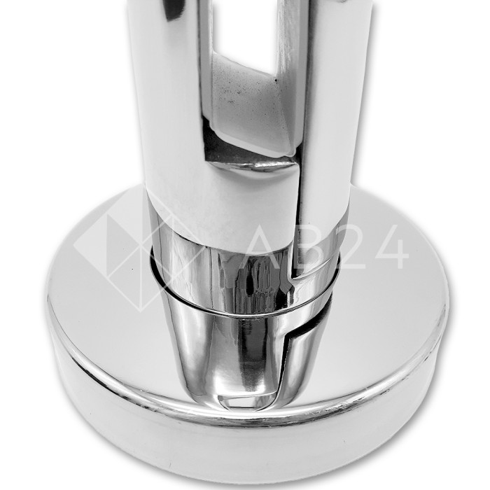 Стеклодержатель напольный FOS-04-DEF с дефектом 105x190 мм со сверлением, нержавейка/полированный