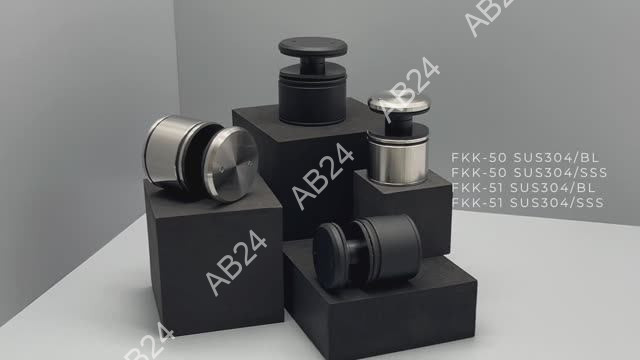 Точечное крепление FKK-51, Ø50 мм с регулировкой в 3 плоскостях 34-38мм, для стекла 6-20мм, нержавеющая сталь/черный