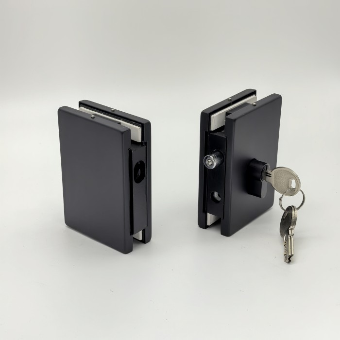 Защелка FKZ-43 с ответной частью на стекло, нержавейка/черный