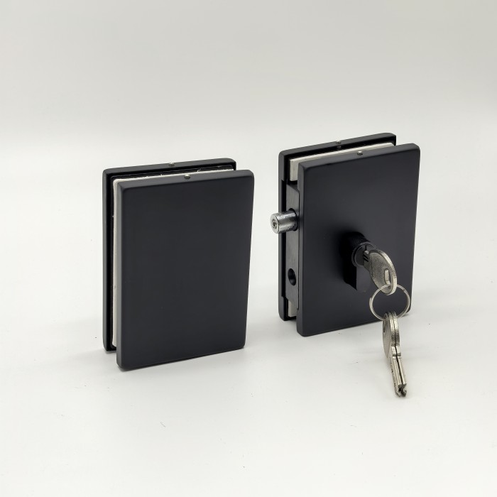 Защелка FKZ-43 с ответной частью на стекло, нержавейка/черный