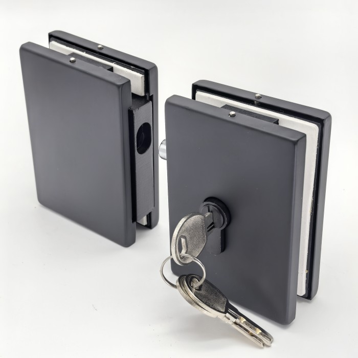 Защелка FKZ-43 с ответной частью на стекло, нержавейка/черный