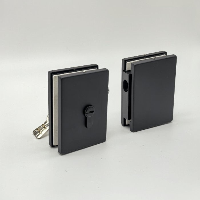 Защелка FKZ-43 с ответной частью на стекло, нержавейка/черный