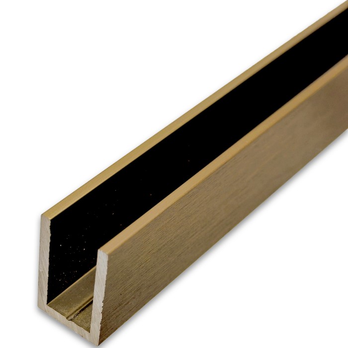 Профиль для стекла FDPA-51.3 с дефектом, 19х12х1,75, длина 3 м, алюминий/бронза