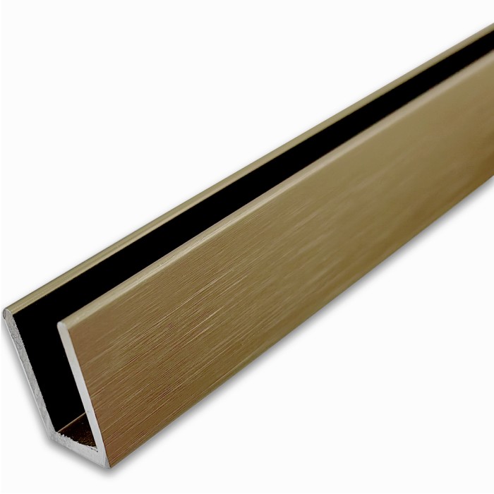 Профиль для стекла FDPA-51.3 с дефектом, 19х12х1,75, длина 3 м, алюминий/бронза 