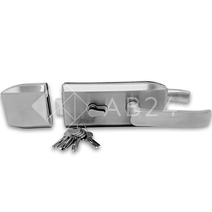 Замок FKZ-35 для стеклянной двери ключ/защелка, нержавейка/матовый