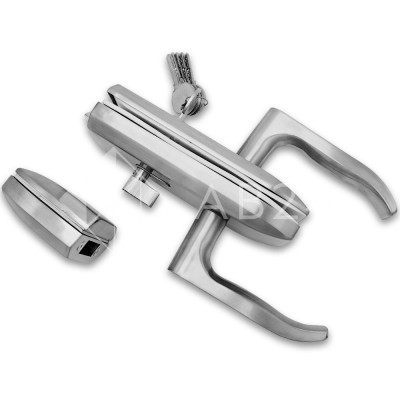 Замок FKZ-35 для стеклянной двери ключ/защелка, нержавейка/матовый