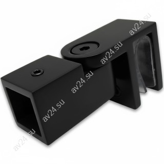 Держатель стекла FDC-50, 15х15 торцевой 0°-180°, нержавейка/черный