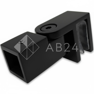 Держатель стекла FDC-50, 15х15 торцевой 0°-180°, нержавейка/черный