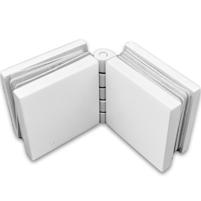 Коннектор для стекла Пегас FDK-101, 45х45 мм стекло-стекло 0°-180°, латунь/белый