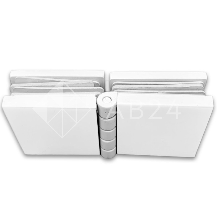 Коннектор для стекла Пегас FDK-101, 45х45 мм стекло-стекло 0°-180°, латунь/белый