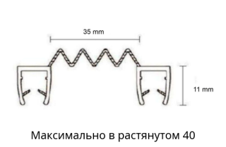 Уплотнитель ПРЕМИУМ гармошка черный 2.5 м под стекло 8 мм FDPP-410.8
