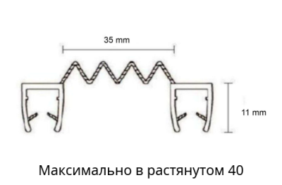 Уплотнитель ПРЕМИУМ гармошка черный 2.5 м под стекло 8 мм FDPP-410.8