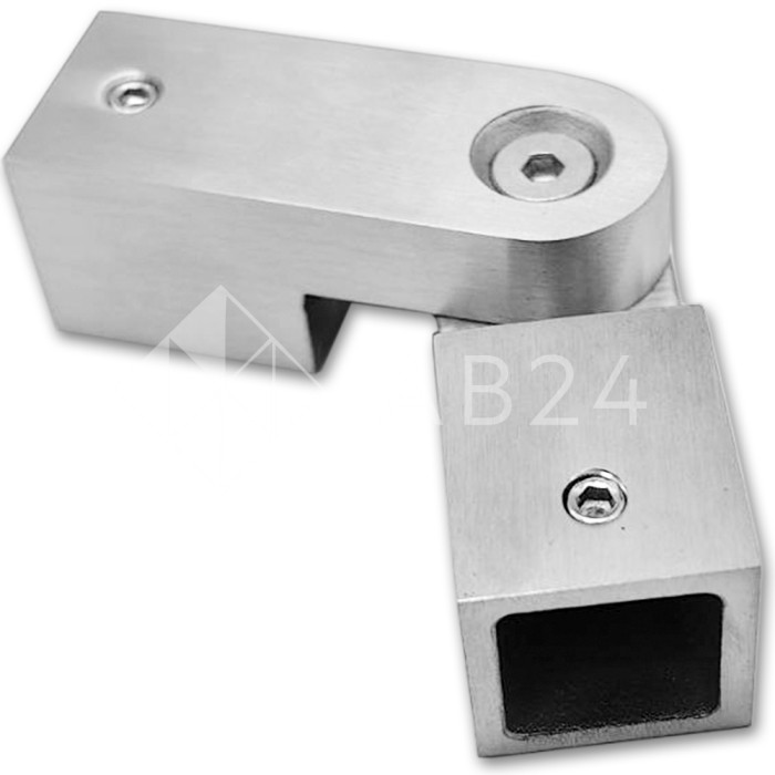 Соединитель FDC-57 трубы 15х15 регулируемый 90°-180°, нержавейка/матовый