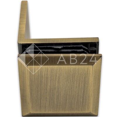 Коннектор для стекла Бета FDK-23, стена-стекло 90° с пластиной, нержавейка/бронза