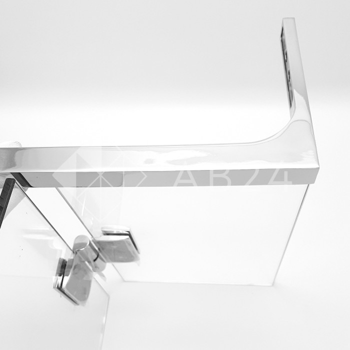 Угловой стабилизатор FDK-1R-DEF Диор с дефектом стена-стекло 90° правый, нержавейка/полированный