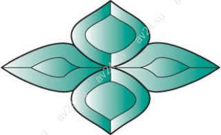 Бевелс AV283 зеленый (4 элемента) 191 х 114 мм