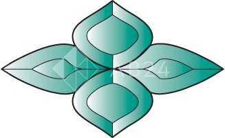 Бевелс AV283 зеленый (4 элемента) 191 х 114 мм