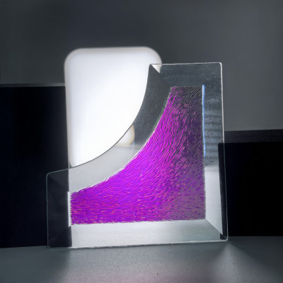 Бевелс AV225 дихроичный угловой 93 х 93 х 38 мм красная шиншилла