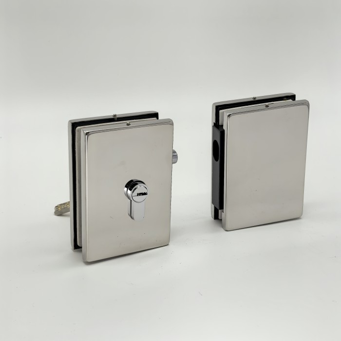 Защелка FKZ-43 с ответной частью на стекло, нержавейка/полированный