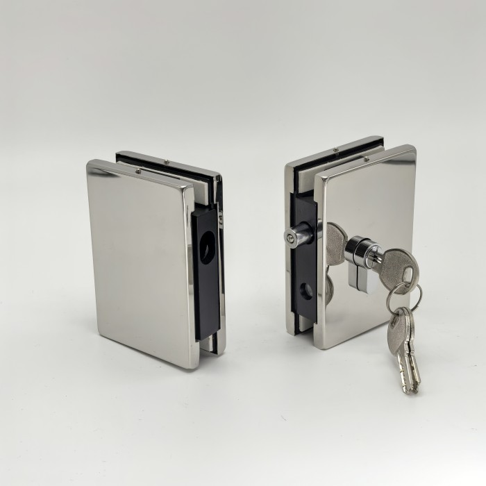 Защелка FKZ-43 с ответной частью на стекло, нержавейка/полированный