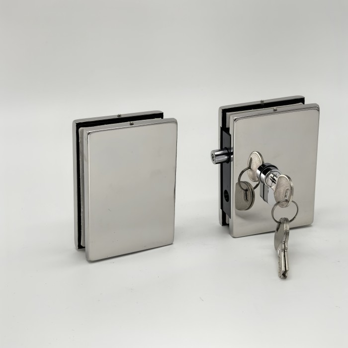 Защелка FKZ-43 с ответной частью на стекло, нержавейка/полированный