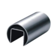 Труба FOP-48p с пазом 24*24 мм, круглая Ø48.3*1.5*5800 мм, GRIT 600, нержавейка/полированный