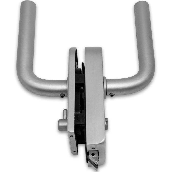 Замок сантехнический FMZ-32.1 с дефектом для двери из стекла, с притвором, алюминий/анодированный