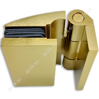 Петля Европа FDP-118 с дефектом, стена-стекло 90° с крышками, латунь/брашированное золото