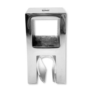 Держатель стекла FDC-58 сквозной 15х15 вертикальный, нержавейка/полированный