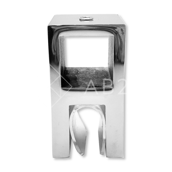 Держатель стекла FDC-58 сквозной 15х15 вертикальный, нержавейка/полированный