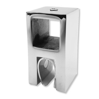 Держатель стекла FDC-58 сквозной 15х15 вертикальный, нержавейка/полированный