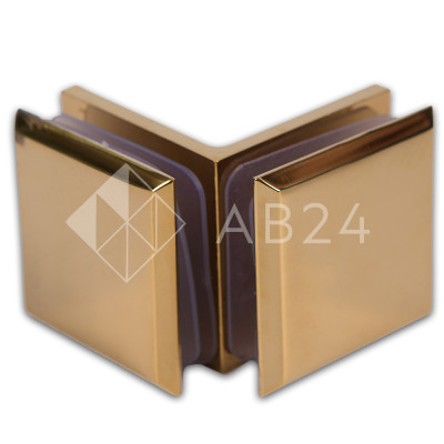 Коннектор для стекла Бета β FDK-24, стекло-стекло 90°, цинк/золото