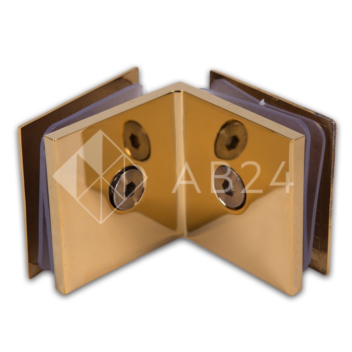 Коннектор для стекла Бета β FDK-24, стекло-стекло 90°, цинк/золото