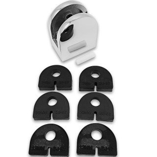 Крепление стекла FKK-82, 46х40х25 к плоской трубе или полу, литое, нержавейка/полированный