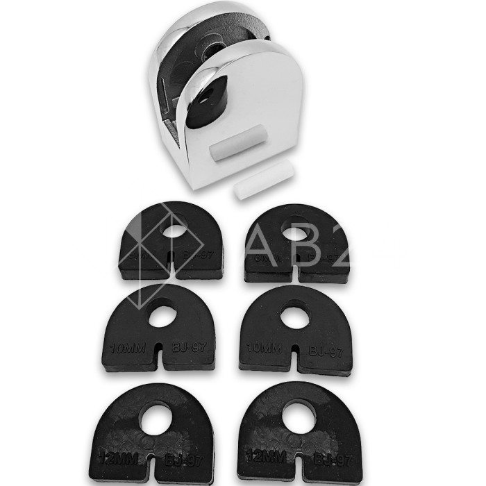 Крепление стекла FKK-82, 46х40х25 к плоской трубе или полу, литое, нержавейка/полированный