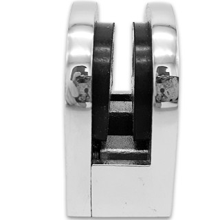 Крепление стекла FKK-82, 46х40х25 к плоской трубе или полу, литое, нержавейка/полированный