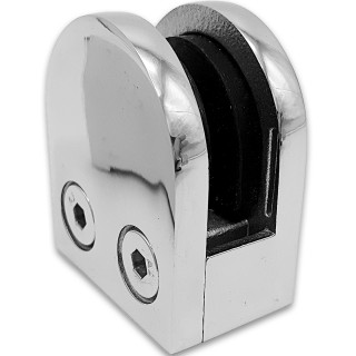 Крепление стекла FKK-82, 46х40х25 к плоской трубе или полу, литое, нержавейка/полированный