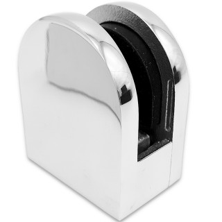 Крепление стекла FKK-82, 46х40х25 к плоской трубе или полу, литое, нержавейка/полированный