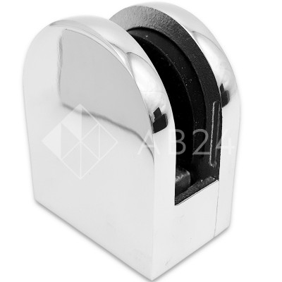 Крепление стекла FKK-82, 46х40х25 к плоской трубе или полу, литое, нержавейка/полированный